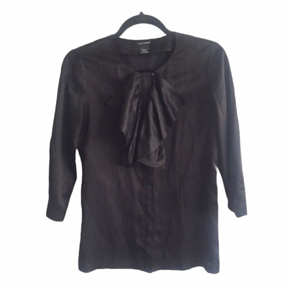Club Monaco Black Silk Blend Crew Neck Blouse XS